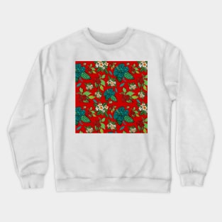 Christmas Australian Hibiscus and Frangipanni Flowers Crewneck Sweatshirt